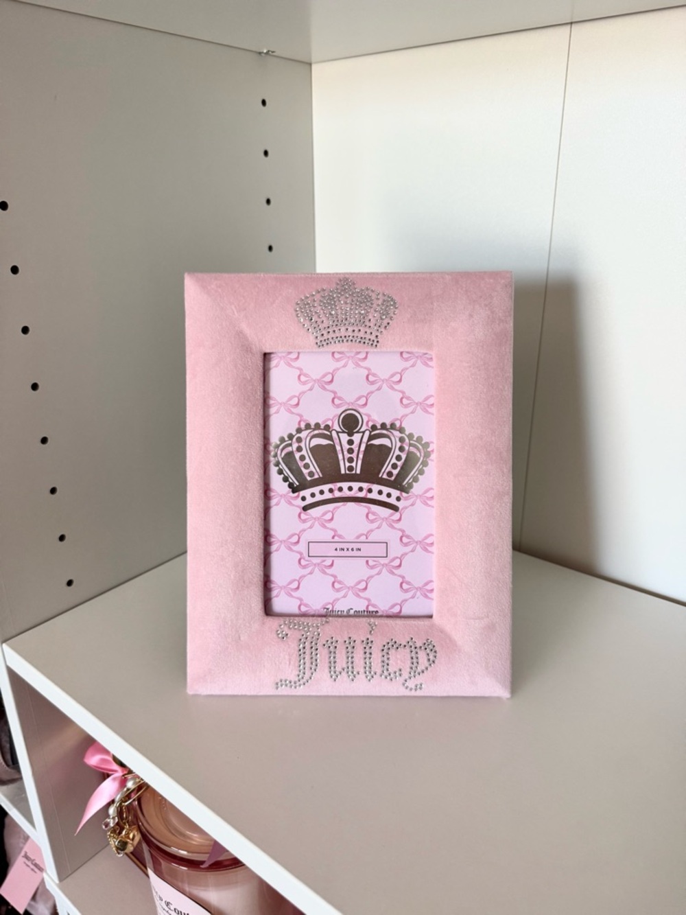 Juicy Couture Pink Jeweled Crown Picture Frame